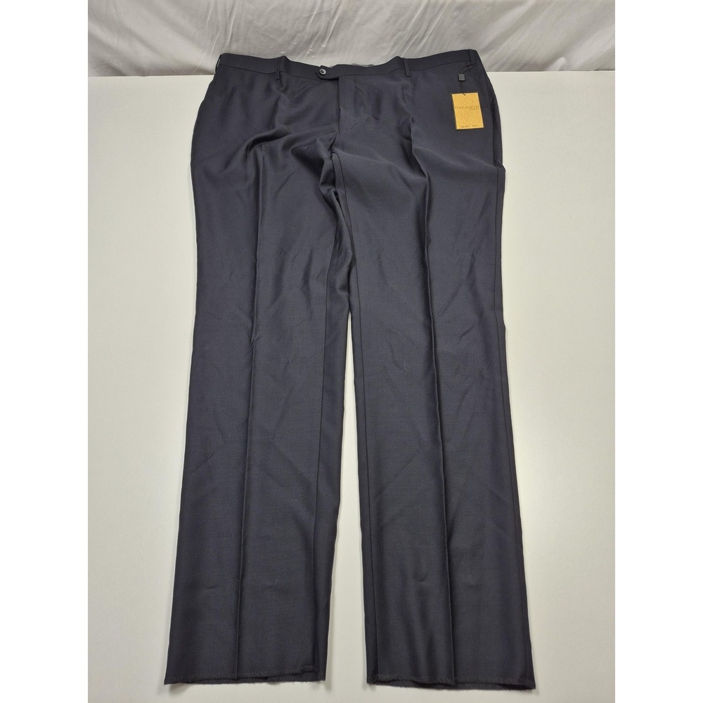 Galante Uomo Dress Pants Mens 50x36 Blue Wool Flat Front Unhemmed Italy NWT